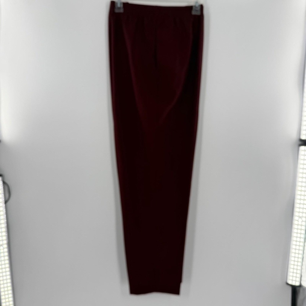 Allison Daley Womens Burgundy Elastic Waist Straight Leg Dress Pants Size 16